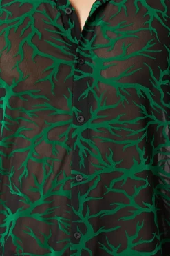 Neglected Flocked Mesh Short Sleeve Shirt