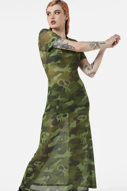Nook Of The Garden Camo Mesh Dress