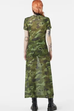 Nook Of The Garden Camo Mesh Dress