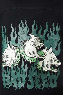 On Guard Back Print Denim Jacket