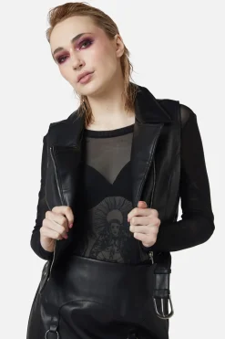 Ornate Metal Pu Vest