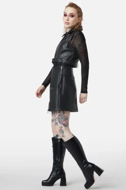 Ornate Metal Pu Vest