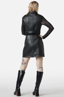 Ornate Metal Pu Vest