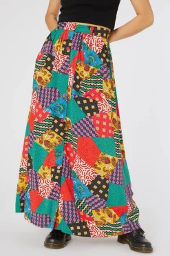 Patchwork Viscose Skirt