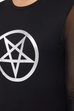 Pentagram Contrast Mesh Top