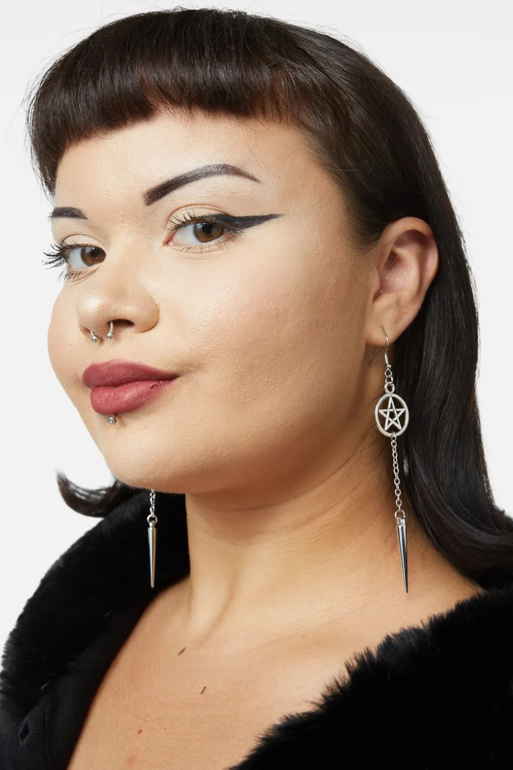 Pentagram Drop Earrings