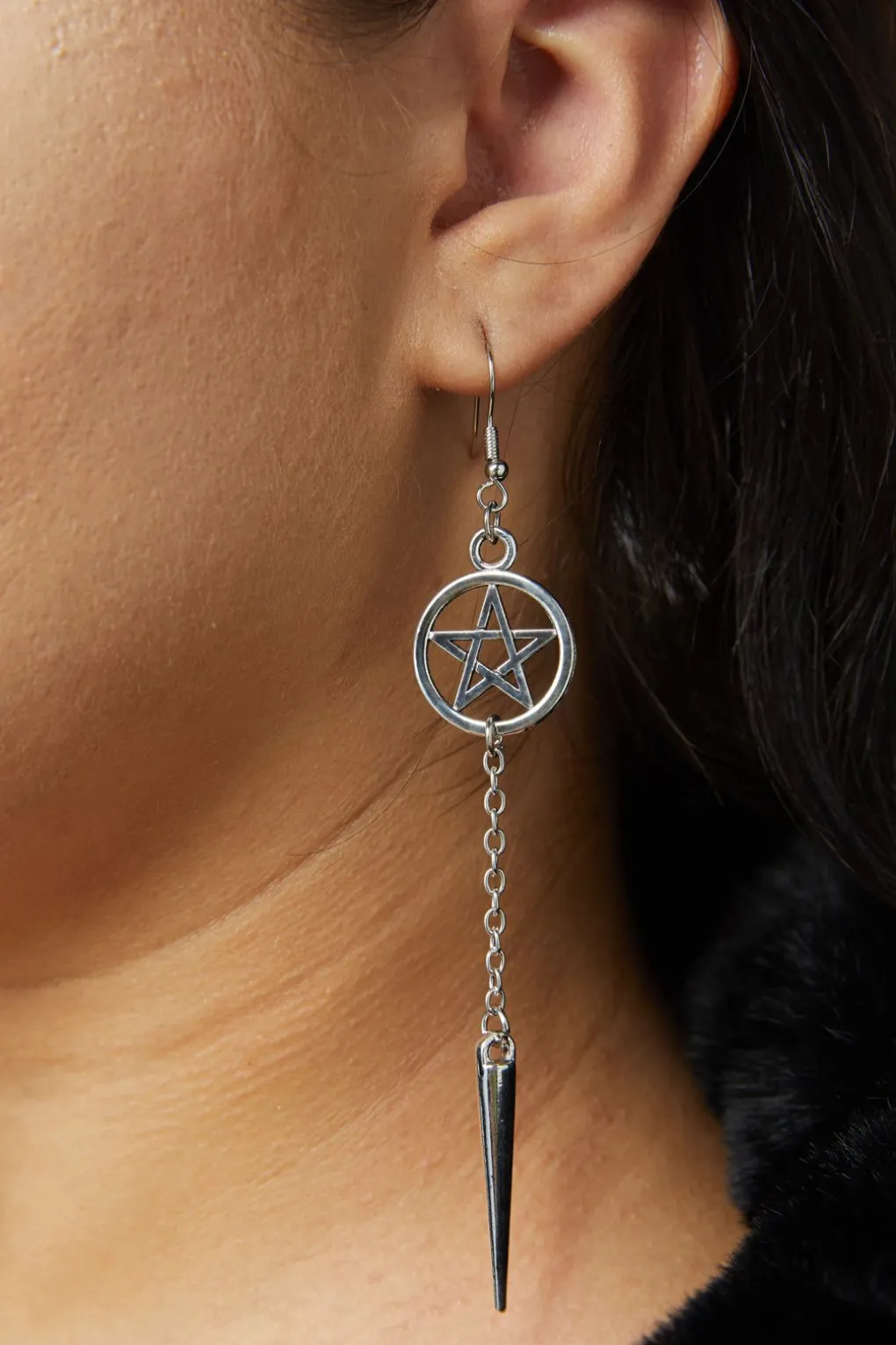 Pentagram Drop Earrings