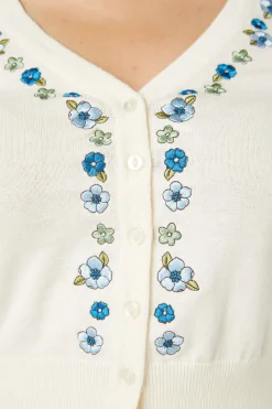 Petal Embroidered Cardi