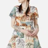 Prehistoric Dino Tile Print Dress