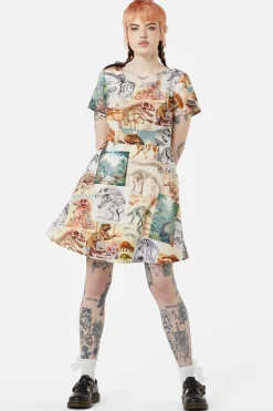 Prehistoric Dino Tile Print Dress