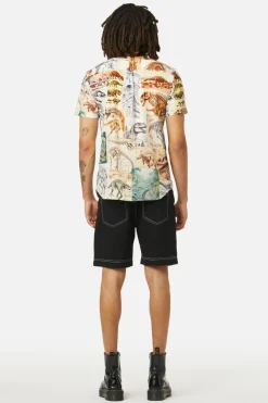 Prehistoric Dino Tile Printed Shirt