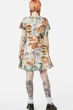 Prehistoric Dino Tile Print Dress