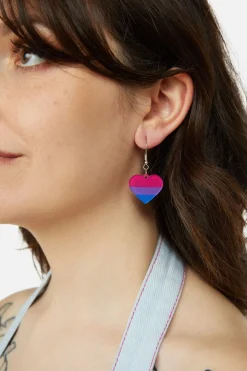 Pride Heart Earrings Bisexual