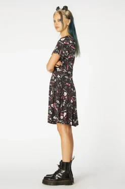 Printed Viscose Goth Dress