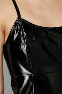 Pu Contrast Panel Dress