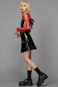 Pu Contrast Panel Skort