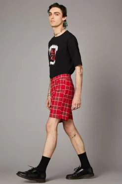 Punk Red Tartan Unisex Short
