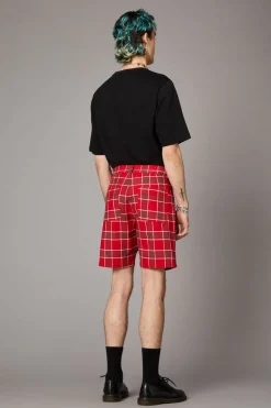Punk Red Tartan Unisex Short