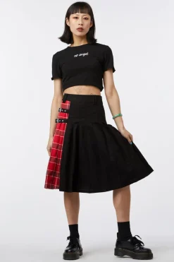 Punk Red Tartan Unisex Skirt