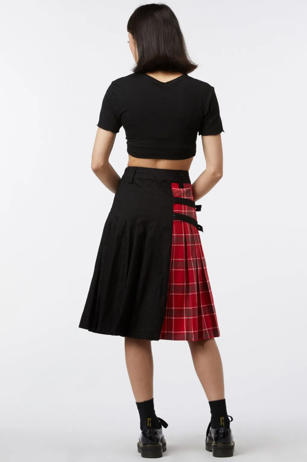 Punk Red Tartan Unisex Skirt