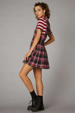 Punk Valentine Tartan Pinafore