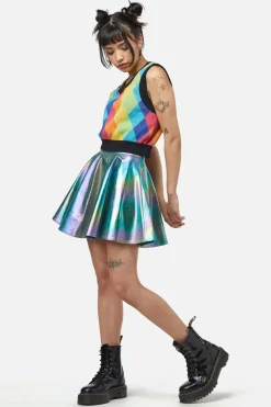 Rainbow Argyle Knit Vest