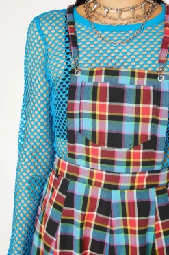 Rainbow Tartan Pinafore