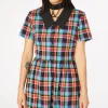 Rainbow Tartan Shirt Dress
