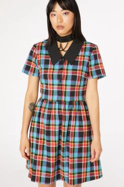Rainbow Tartan Shirt Dress