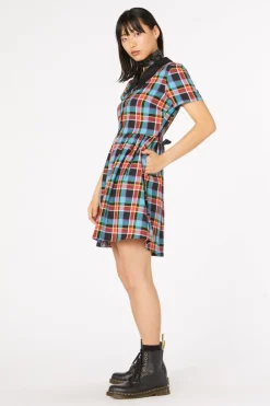 Rainbow Tartan Shirt Dress
