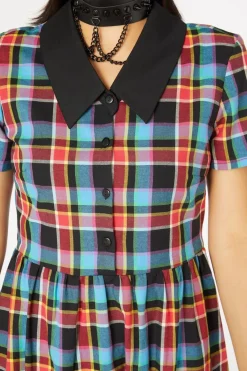 Rainbow Tartan Shirt Dress