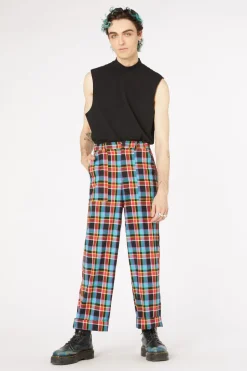 Rainbow Tartan Wide Leg Pant