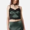Remnants Satin Lace Bodice Top