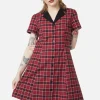 Revenge Tartan Collar Dress