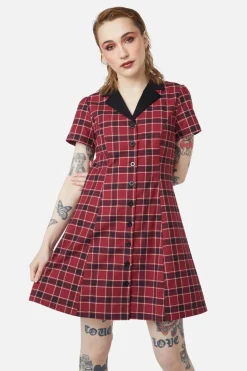 Revenge Tartan Collar Dress