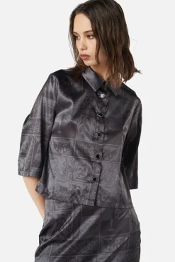 Ruined Mansion Satin Brocade Blouse