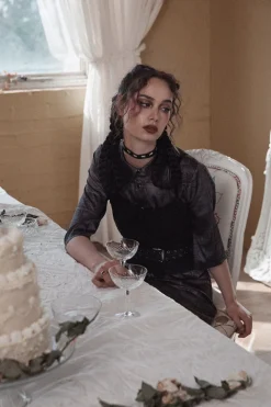 Ruined Mansion Satin Brocade Blouse