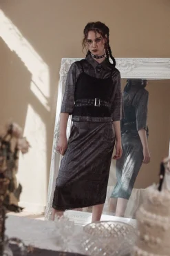 Ruined Mansion Satin Brocade Skirt