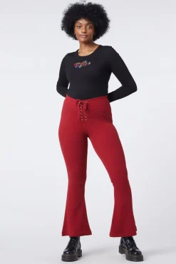 90S Lacing Flare Rib Pant