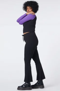 90S Lacing Flare Rib Pant