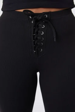 90S Lacing Flare Rib Pant