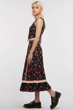 70S Prairie Rose Midi Skirt