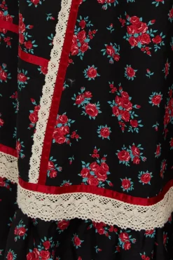 70S Prairie Rose Midi Skirt