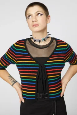 90S Tie Up Rainbow Cardi