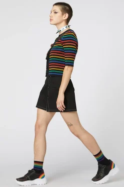 90S Tie Up Rainbow Cardi
