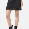 Satin Lace Slip Mini Skirt