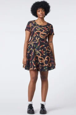 Serpent Print Cotton Dress