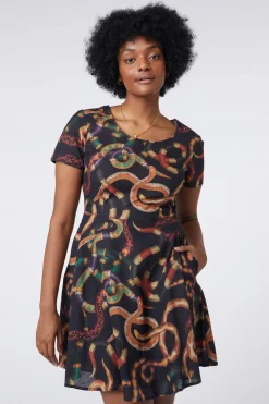 Serpent Print Cotton Dress