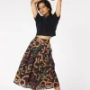 Serpent Print Pleated Skirt