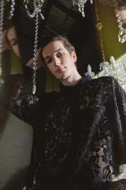 Sheer Lace Long Sleeve Shirt